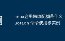 linux启用磁盘配额是什么-quotaon 命令使用与实例