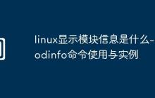linux显示模块信息是什么-modinfo命令使用与实例