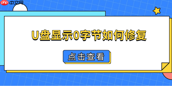 U盘显示0字节如何修复 4个方法帮你找回U盘数据