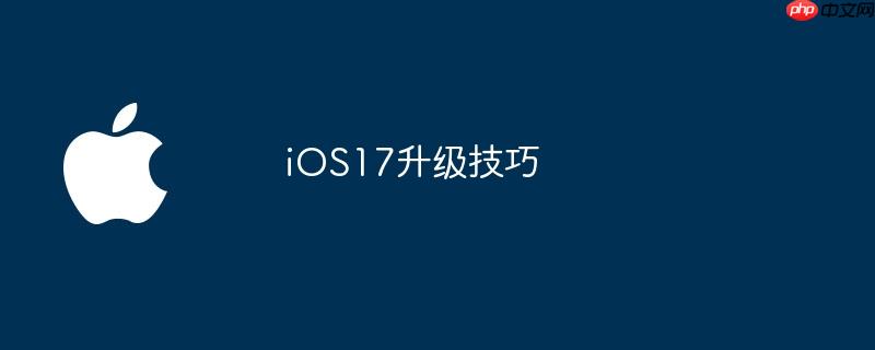 苹果17.1更新 ios17升级超简单方法
