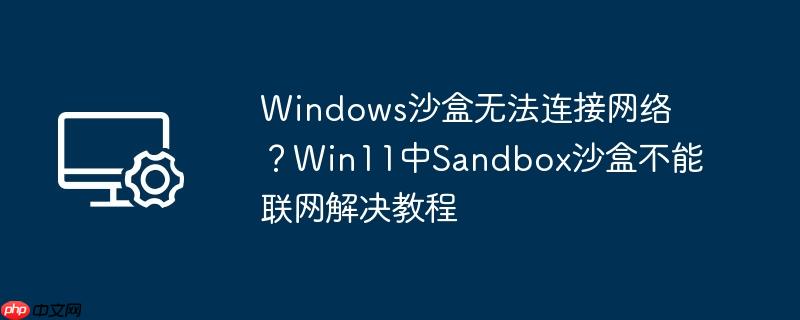 Windows沙盒无法连接网络?Win11中Sandbox沙盒不能联网解决教程
