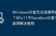 Windows沙盒无法连接网络?Win11中Sandbox沙盒不能联网解决教程