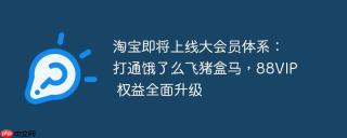 淘宝即将上线大会员体系：打通饿了么飞猪盒马，88VIP 权益全面升级