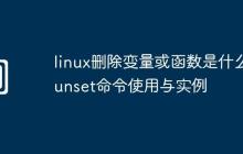 linux删除变量或函数是什么-unset命令使用与实例
