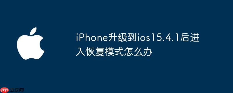 iphone升级到ios15.4.1后进入恢复模式怎么办