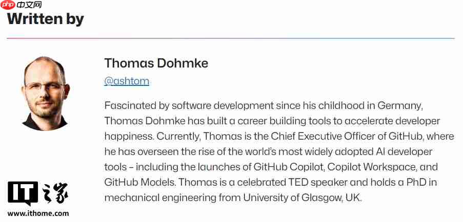 微软 GitHub CEO 托马斯・多姆克离职,将再次创业