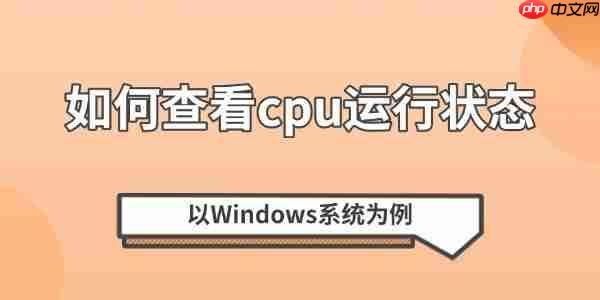 如何查看cpu运行状态 以Windows系统为例