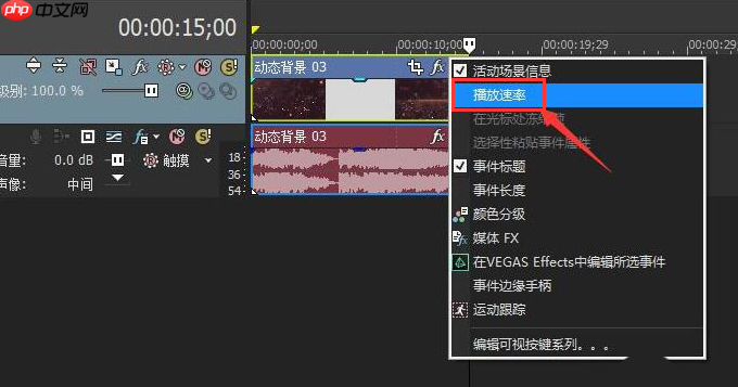 vegas pro怎么调节视频播放速率