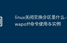 linux关闭交换分区是什么-swapoff命令使用与实例