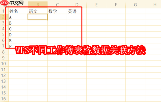 wps不同工作簿表格数据关联方法
