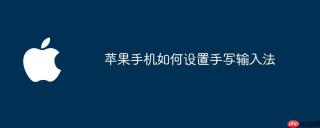 苹果手机如何设置手写输入法