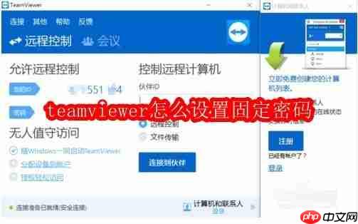 teamviewer怎么设置固定密码