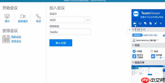 teamviewer视频会议连接摄像头方法