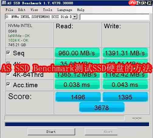 AS SSD Benchmark测试SSD硬盘的方法
