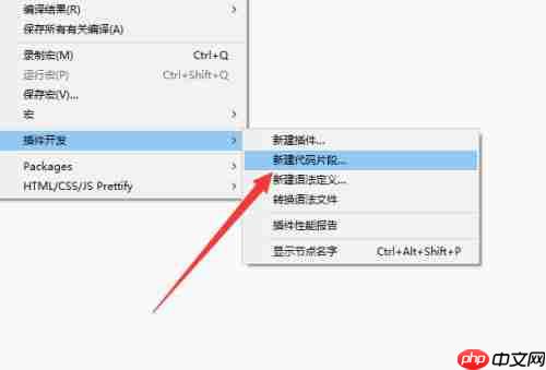 Sublime新建代码片段的方法步骤