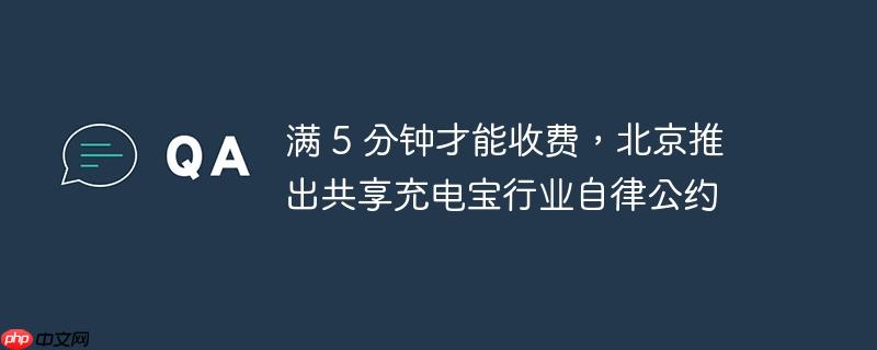 满 5 分钟才能收费，北京推出共享充电宝行业自律公约