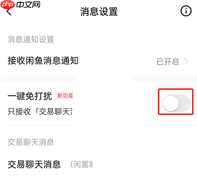 闲鱼一键免打扰怎么设置?闲鱼一键免打扰设置方法