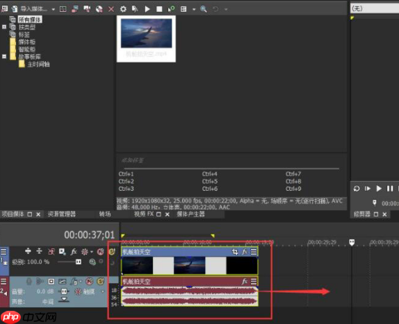 vegas pro怎么对时间线复制视频轨道