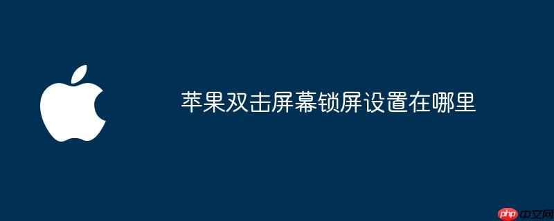 苹果双击屏幕锁屏设置在哪里