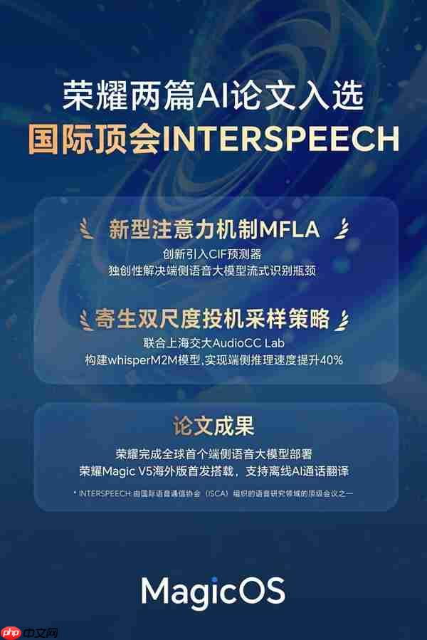 从技术创新到场景落地 荣耀创新端侧AI语音成果获全球学术权威肯定