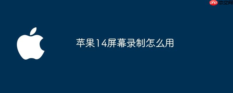 苹果14屏幕录制怎么用