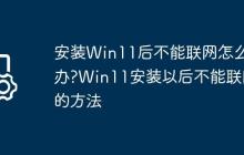 安装Win11后不能联网怎么办?Win11安装以后不能联网的方法