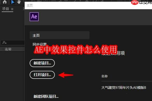 AE中效果控件怎么使用