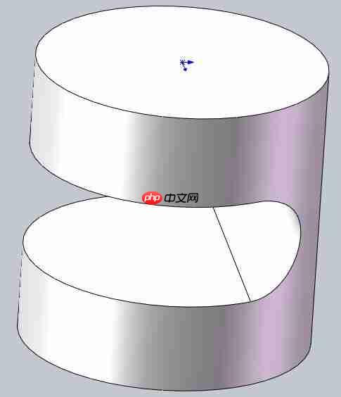 Solidworks切除圆柱中间一部分的操作步骤