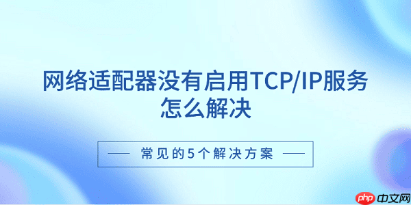 网络适配器没有启用TCP/IP服务怎么解决 常见的5个解决方案