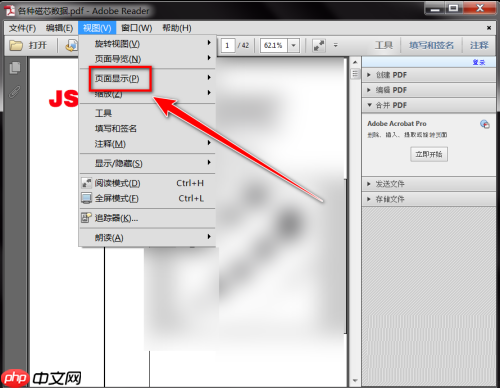 Adobe Reader XI如何开启双页视图