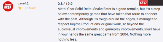 《合金装备3重制版》OC站均分82：原版几乎完美的重制