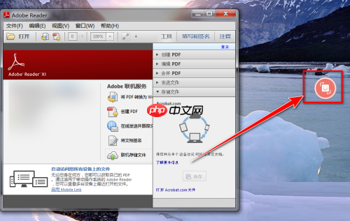 Adobe Reader XI如何关闭悬浮窗口