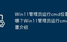 Win11管理员运行cmd位置在哪?Win11管理员运行cmd位置介绍