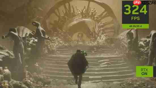 UE5类魂《地狱即我们》DLSS4演示:帧率暴涨3倍多!