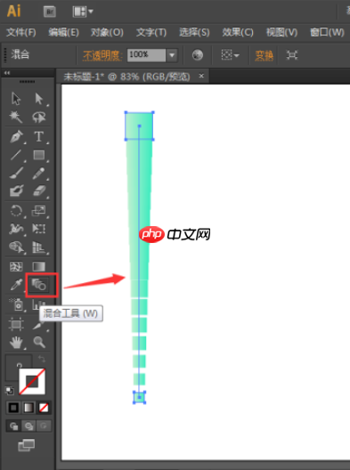 AI如何设置图形按路径由大变小