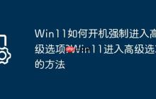 Win11如何开机强制进入高级选项?Win11进入高级选项的方法
