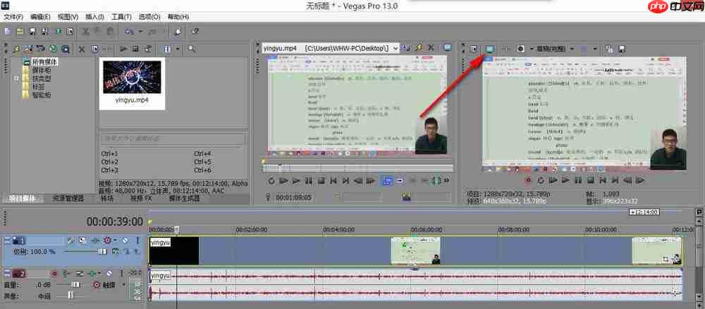 vegas怎么设置全屏预览