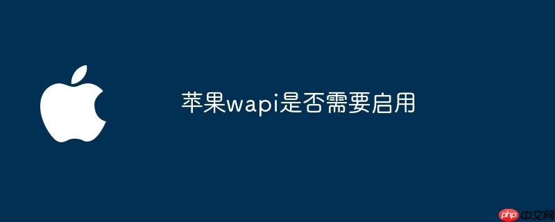 iphone wapi 苹果wapi要不要启用