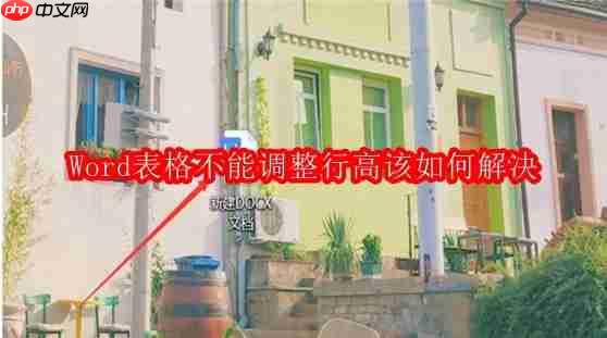 word表格不能调整行高该如何解决