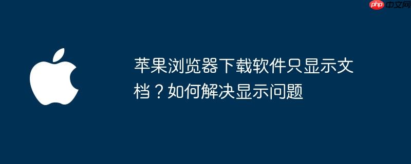 苹果浏览器下载软件只显示文档?如何解决显示问题