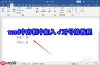 word中方框中加入√对号的教程