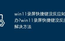 win11录屏快捷键没反应如何办?win11录屏快捷键没反应解决方法
