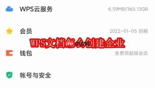 wps文档怎么创建企业