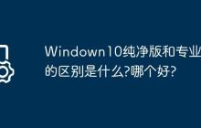 Windown10纯净版和专业版的区别是什么?哪个好?