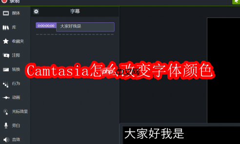 Camtasia怎么改变字体颜色