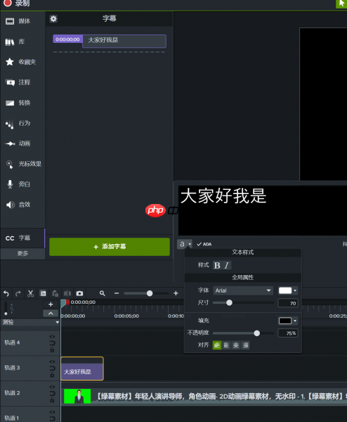 Camtasia怎么改变字体颜色