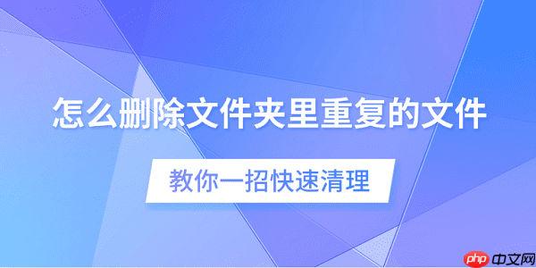 怎么删除文件夹里重复的文件 教你一招快速清理