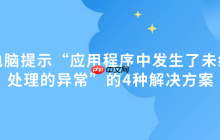 电脑提示&ldquo;应用程序中发生了未经处理的异常&rdquo;的4种解决方案