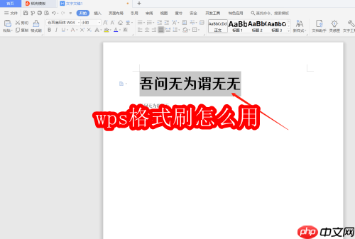 wps格式刷怎么用