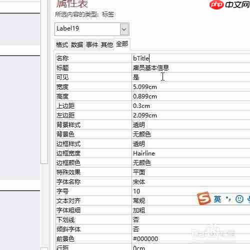 access怎么設置窗體頁眉標簽
